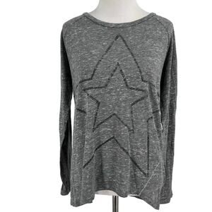 Sundry Grey Long Sleeve Top with Stars Size 1 / Small